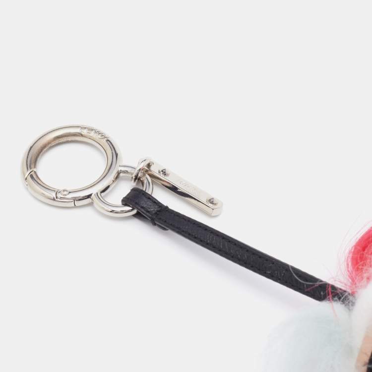 Pre Owned Fendi Multicolor Fox & Mink Fur Karlito Bag Charm