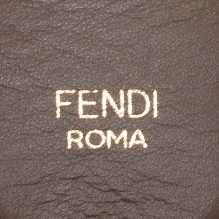 Pre Owned Fendi Tobacco Zucca Leather Strap You Bag Shoulder Strap