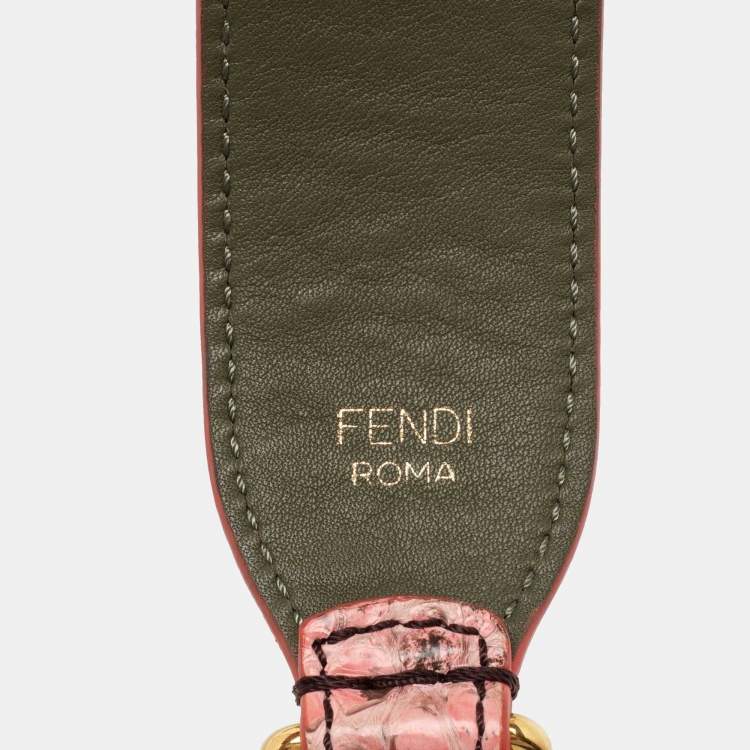 Pre Owned Fendi Pink Python Strap You Shoulder Bag Strap