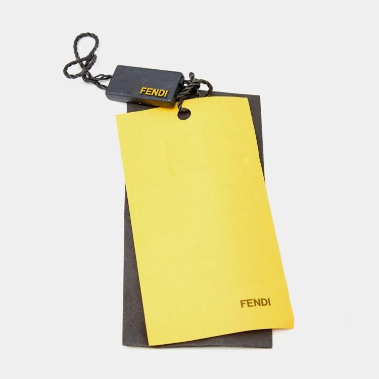 Pre Owned Fendi Gold Tone Double Chain Identification Charm Bracelet