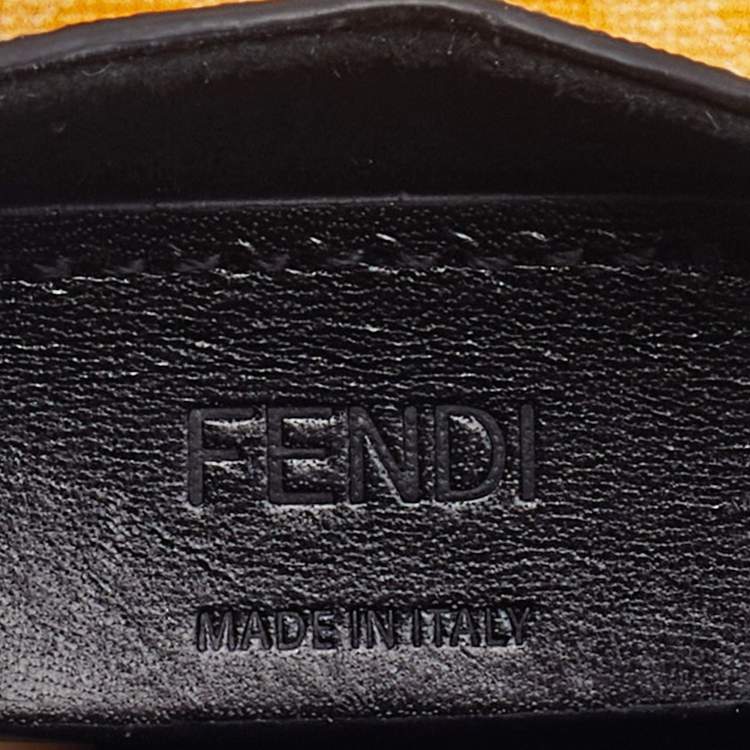 Pre Owned Fendi Yellow FF Vertigo Coated Canvas Phone Holder