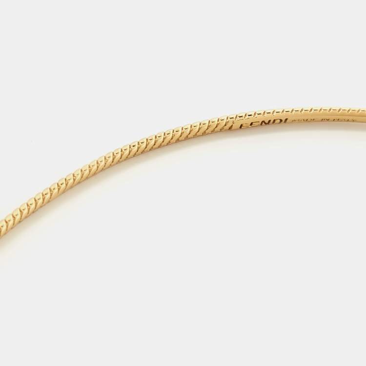 Pre Owned Fendi Gold Tone Baguette Choker Necklace