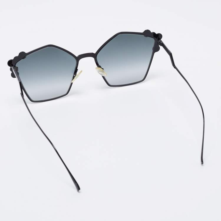 Pre Owned Fendi Black Tone/ Grey Gradient 0261/S Studded Sunglasses