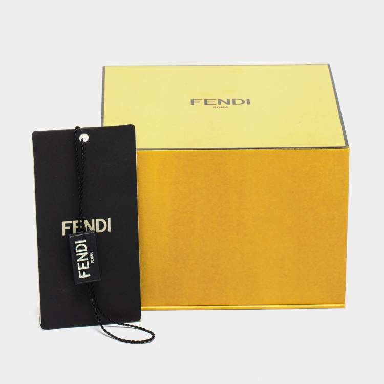 Pre Owned Fendi F is Fendi Faux Pearl Gold Tone Cuff Bracelet