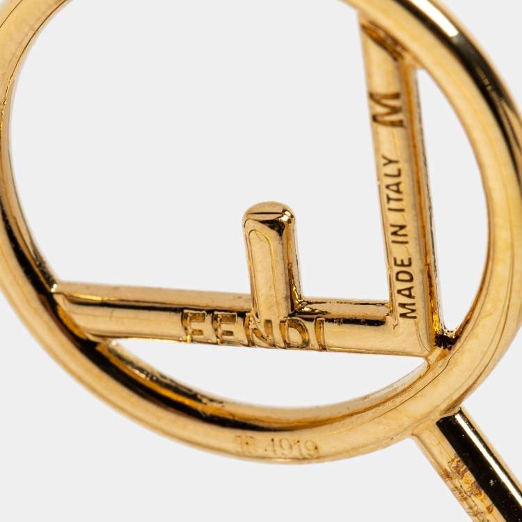Pre Owned Fendi F is Fendi Faux Pearl Gold Tone Cuff Bracelet
