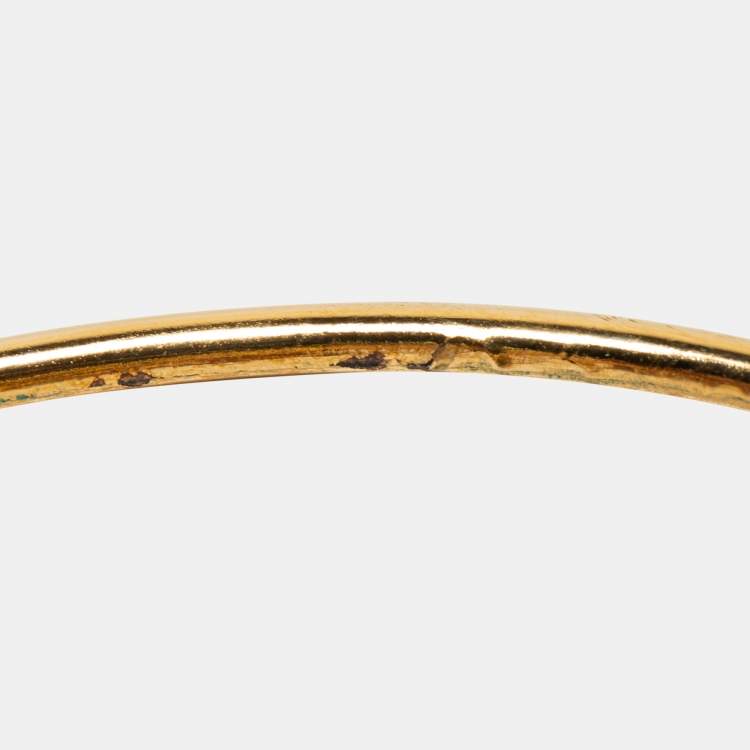 Pre Owned Fendi F is Fendi Faux Pearl Gold Tone Cuff Bracelet