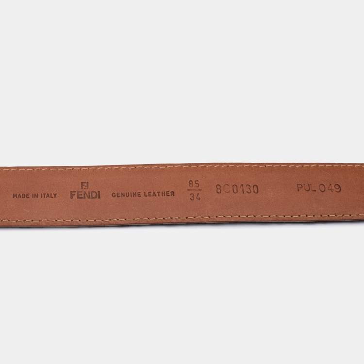 Pre Owned Fendi Black FF Zucchino Canvas Buckle Belt 85CM