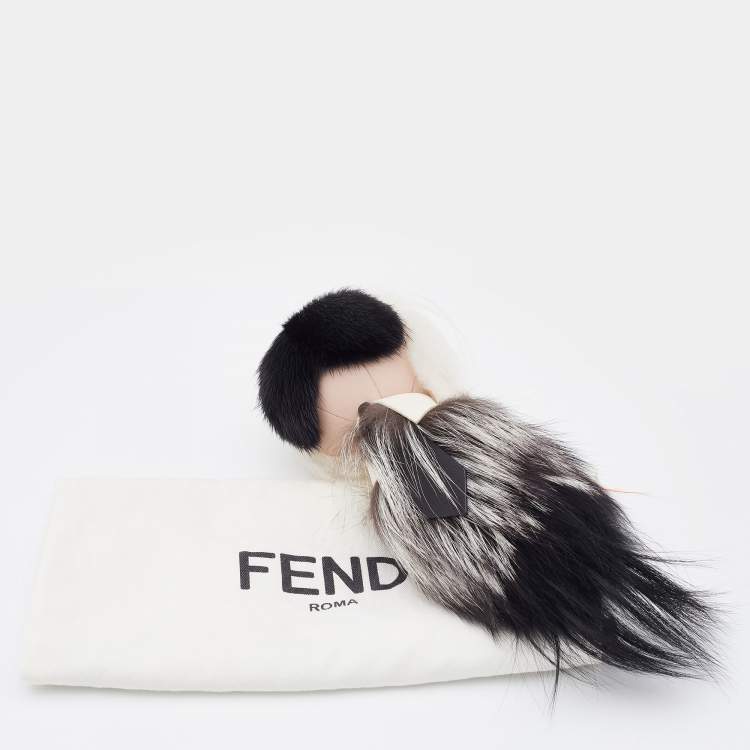 Pre Owned Fendi Multicolor Mink & Fox Fur Karlito Bag Charm
