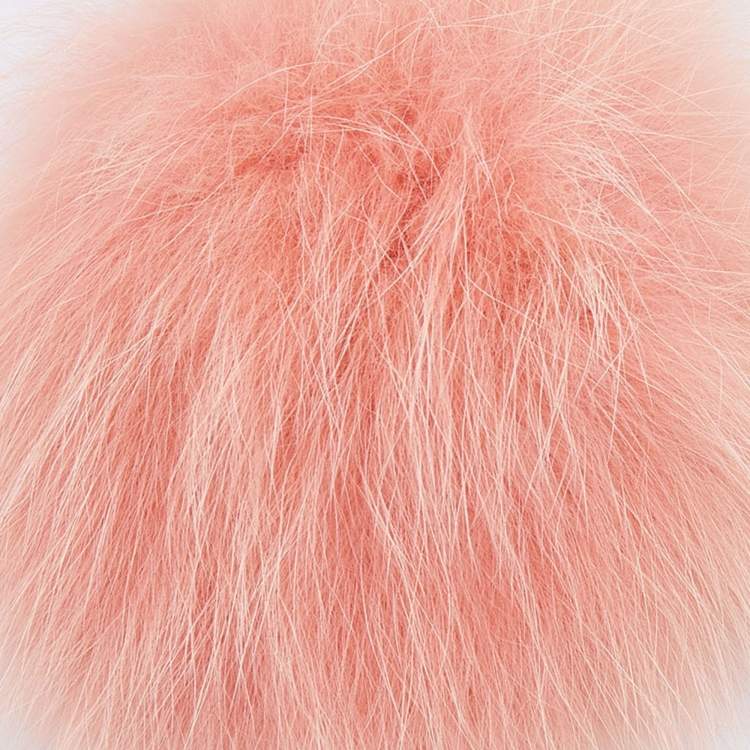 Pre Owned Fendi Pink Fox Fur Pom Pom Bag Charm