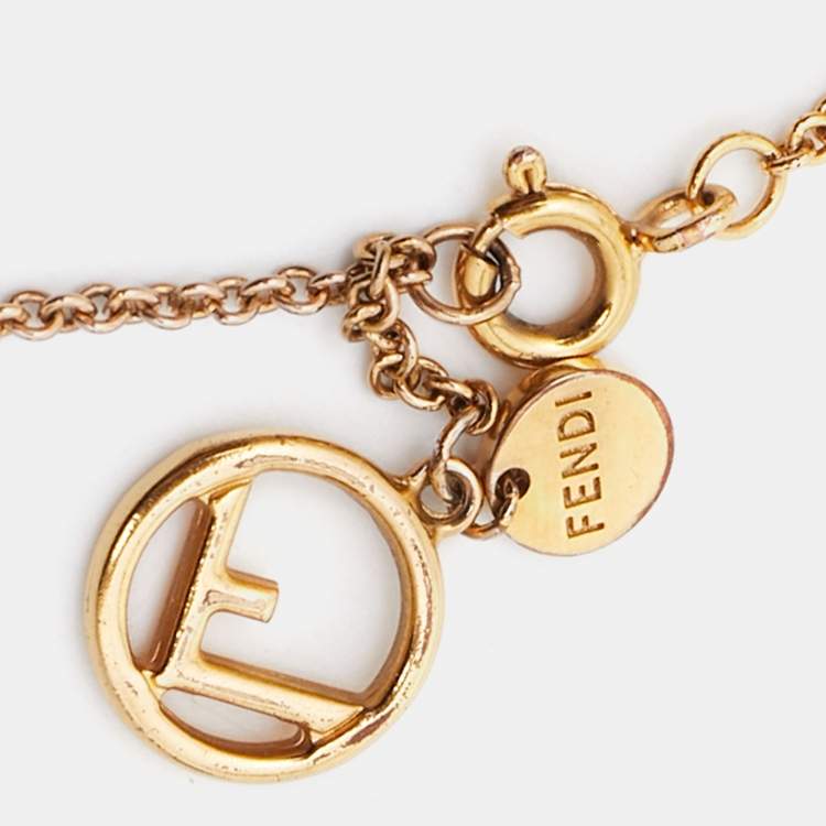 Pre Owned Fendi F is Fendi Three Tone Layered Bracelet