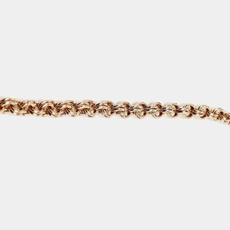 Pre Owned Fendi Identification FF Gold Tone Pendant Necklace