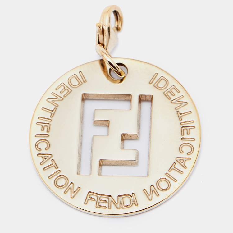 Pre Owned Fendi Identification Gold Tone Pendant Charm