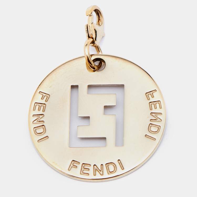 Pre Owned Fendi Identification Gold Tone Pendant Charm