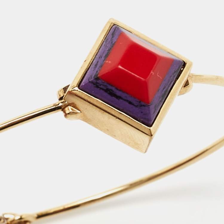 Pre Owned Fendi Resin Gold Tone Bracelet M