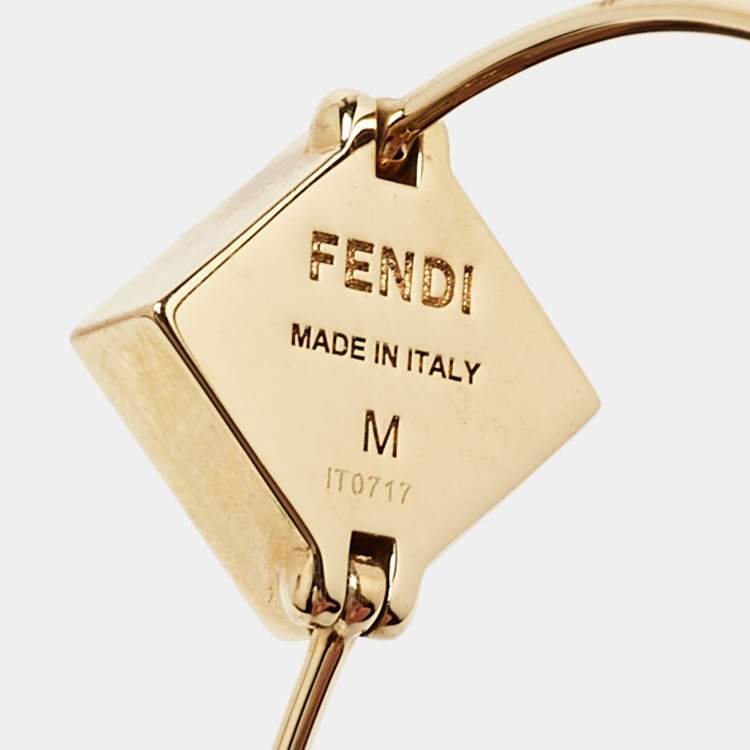 Pre Owned Fendi Resin Gold Tone Bracelet M