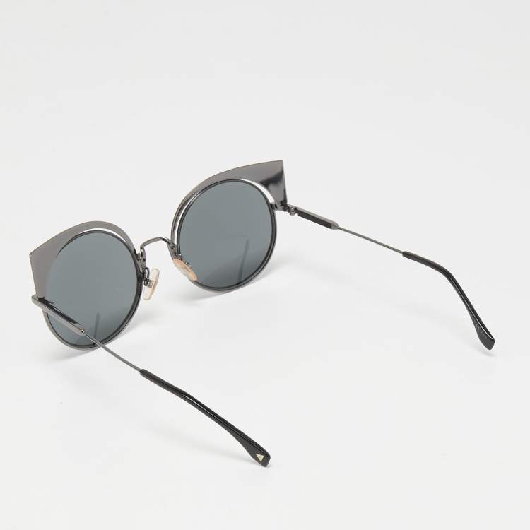 Pre Owned Fendi Black FF 0177/S Eyeshine Cat Eye Sunglasses