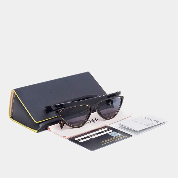 Pre Owned Fendi Black/Grey FF 0383/S Cat Eye Sunglasses
