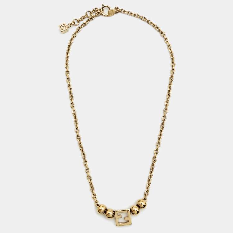 Pre Owned Fendi F is Fendi  Gold Tone Necklace
