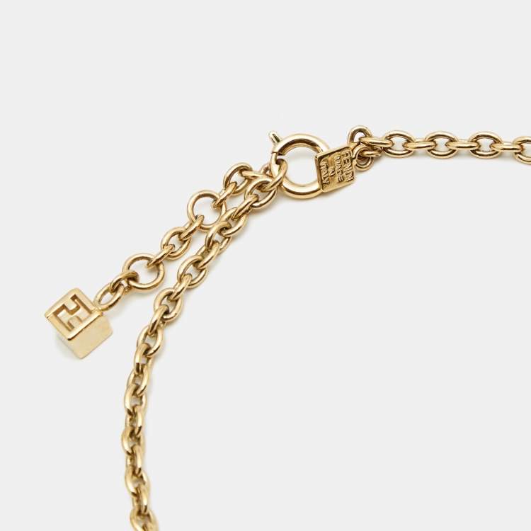 Pre Owned Fendi F is Fendi  Gold Tone Necklace