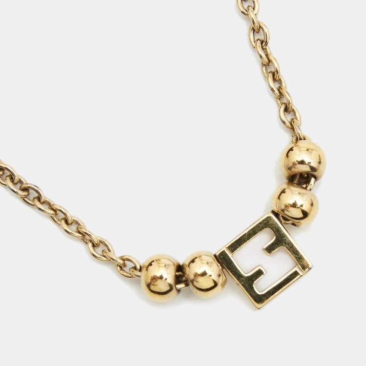 Pre Owned Fendi F is Fendi  Gold Tone Necklace
