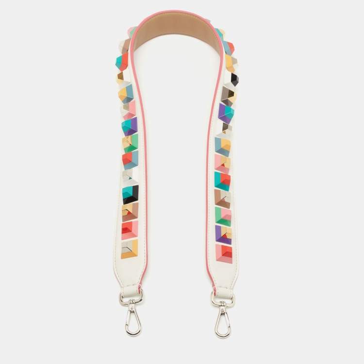Pre Owned Fendi Multicolor Leather Studded Strap You Shoulder Bag Strap