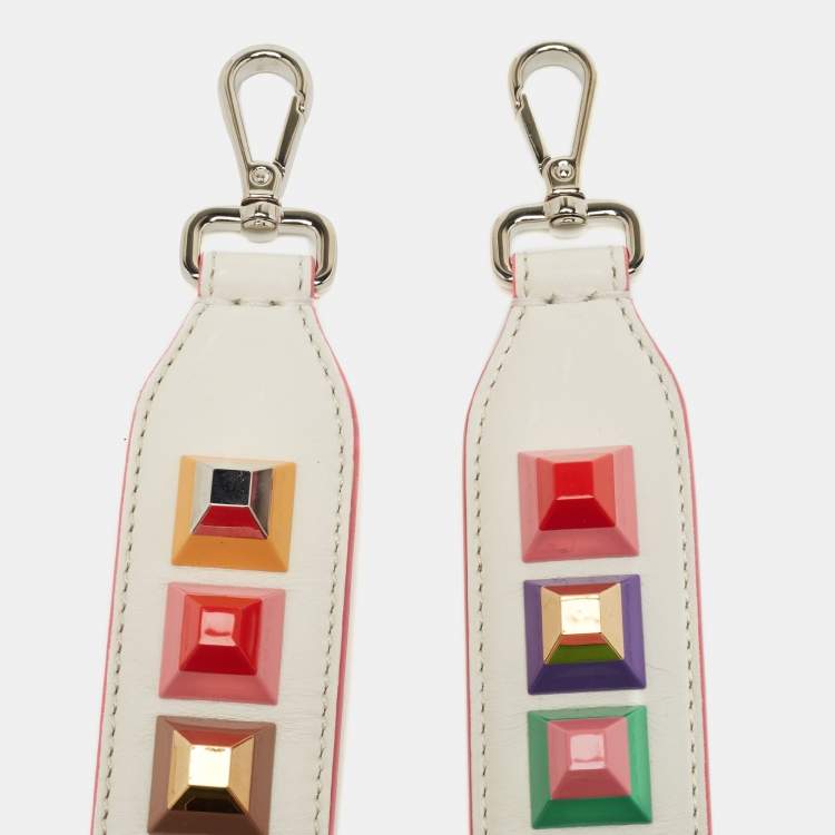 Pre Owned Fendi Multicolor Leather Studded Strap You Shoulder Bag Strap
