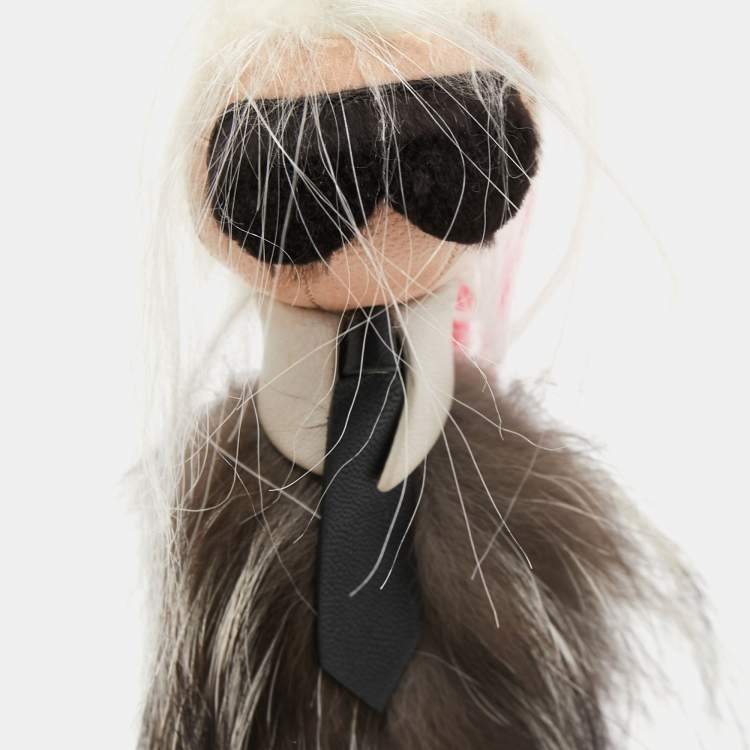 Pre Owned Fendi Multicolor Fur Karlito Key Ring / Bag Charm