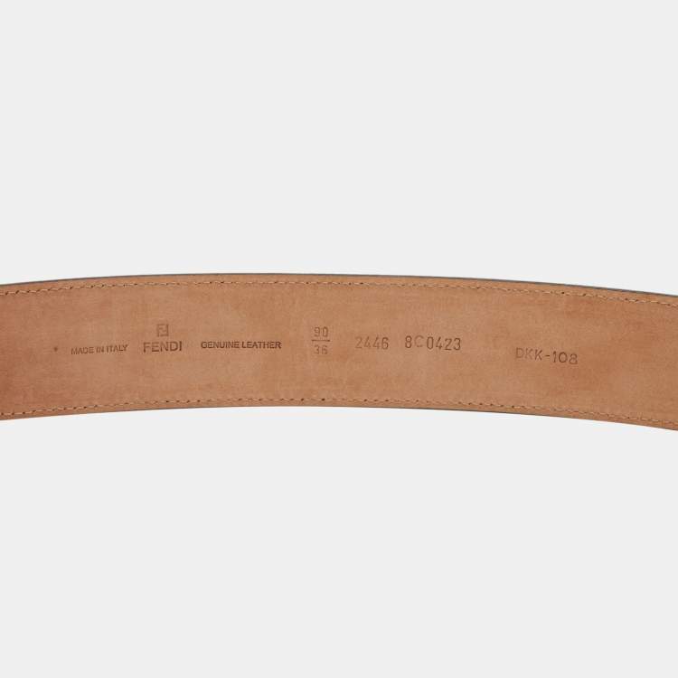 Pre Owned Fendi Black Leather Peekaboo Waist Belt 90CM