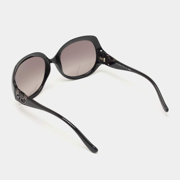 Pre Owned Fendi Black/ Grey Gradient FS5143 Oversized Sunglasses