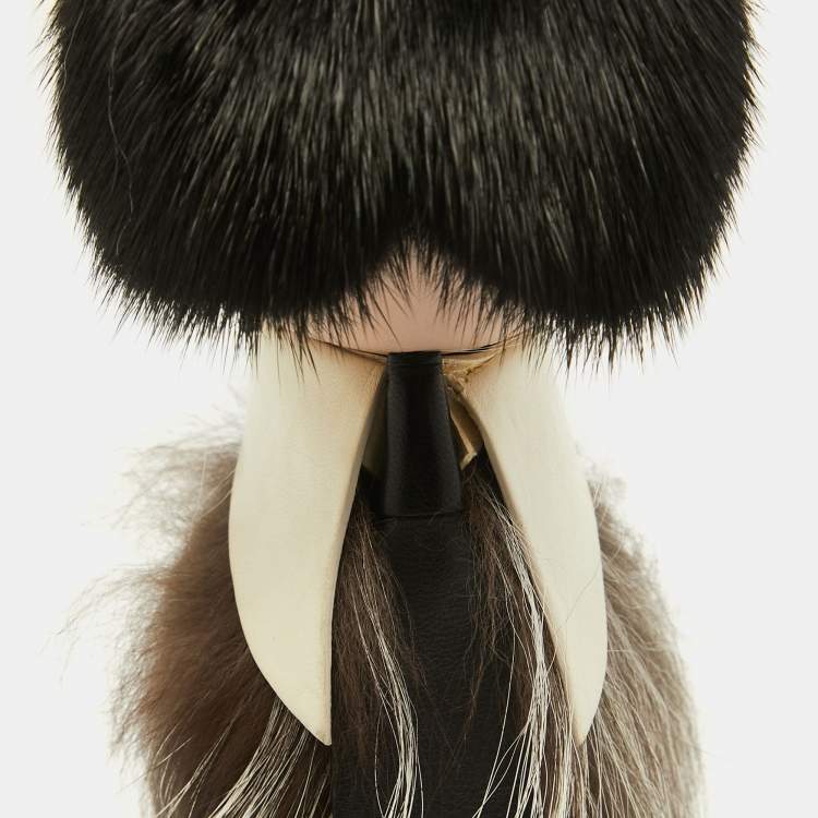 Pre Owned Fendi Multicolor Mink & Fox Fur Karlito Bag Charm