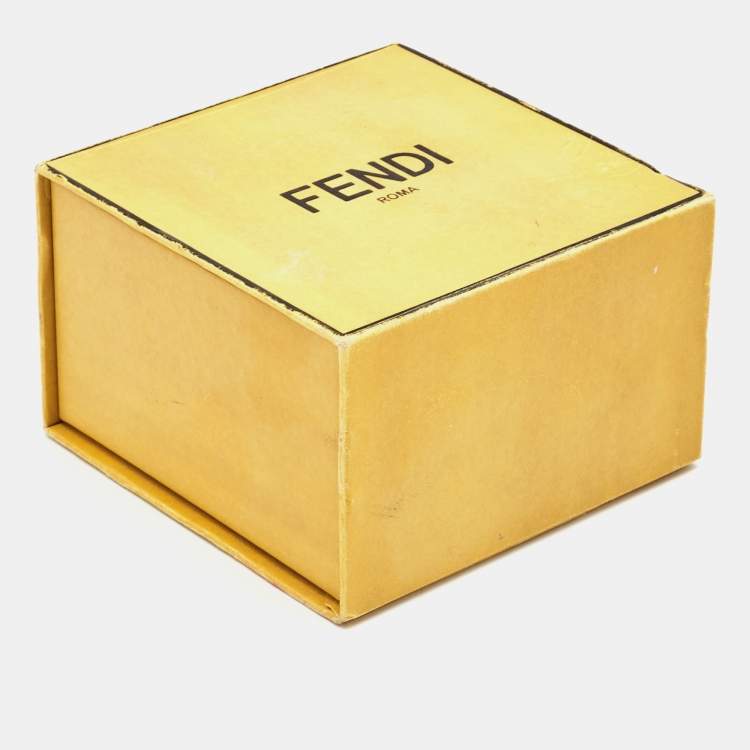 Pre Owned Fendi Baguette Logo Gold Tone Chain Bracelet