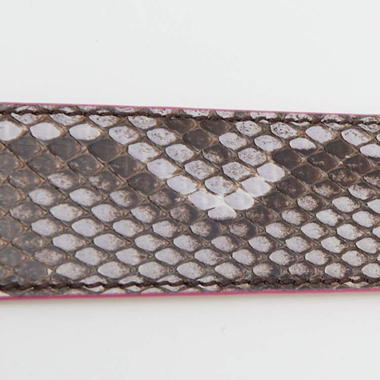 Pre Owned Fendi Multicolor Python Strap You Shoulder Bag Strap