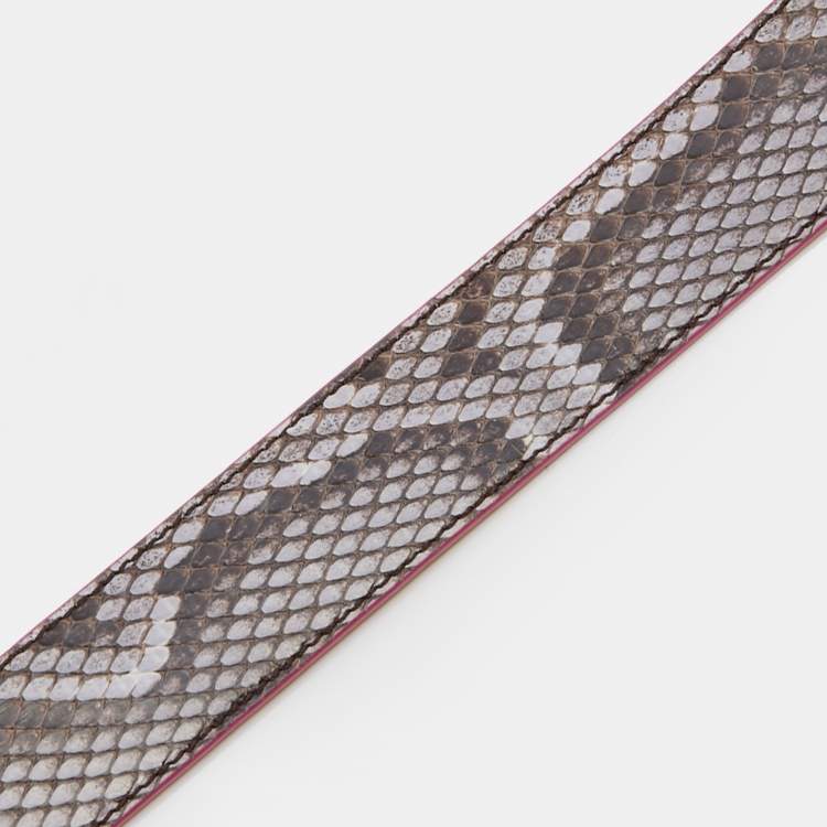 Pre Owned Fendi Multicolor Python Strap You Shoulder Bag Strap