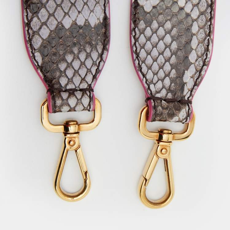Pre Owned Fendi Multicolor Python Strap You Shoulder Bag Strap