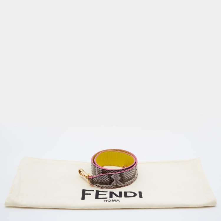 Pre Owned Fendi Multicolor Python Strap You Shoulder Bag Strap