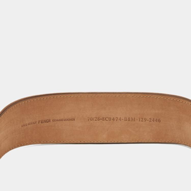 Pre Owned Fendi Tri Color Patent and Leather FF Buckle Wide Belt 70CM