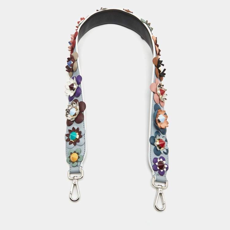 Pre Owned Fendi Multcolor Leather Flowerland Strap You Shoulder Bag Strap
