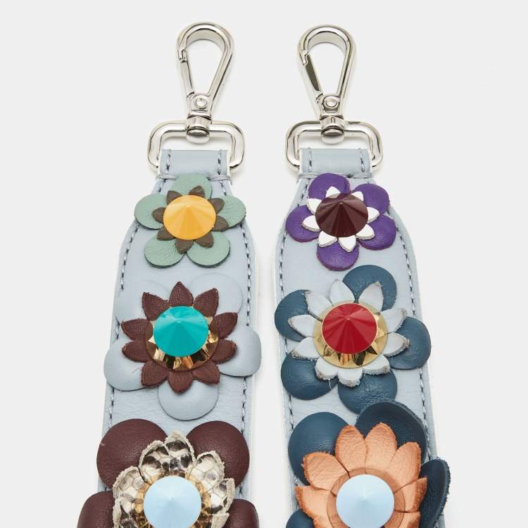 Pre Owned Fendi Multcolor Leather Flowerland Strap You Shoulder Bag Strap