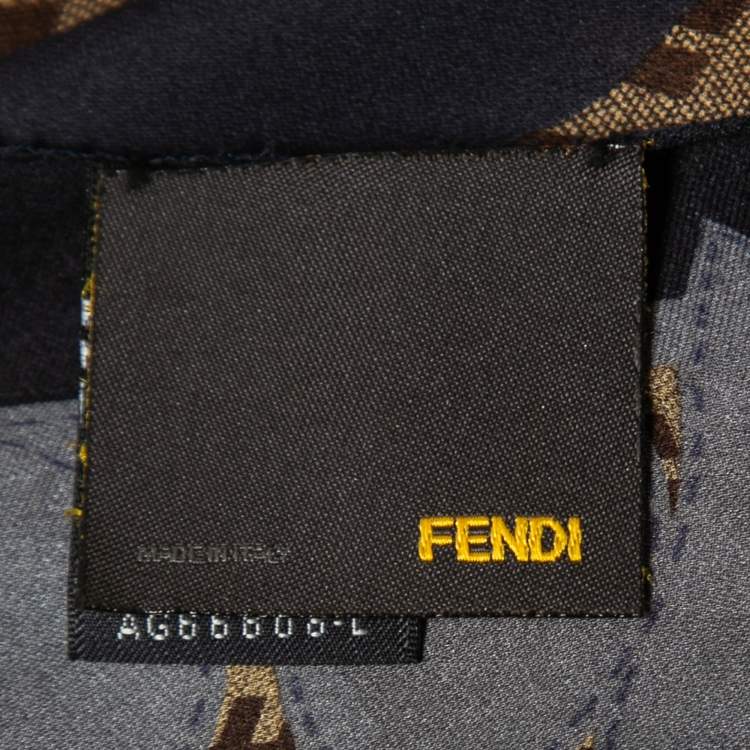 Pre Owned Fendi Multicolor FF FLoral Print Silk Stole