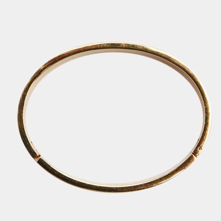 Pre Owned Fendi FF Enamel Gold Tone Bracelet M