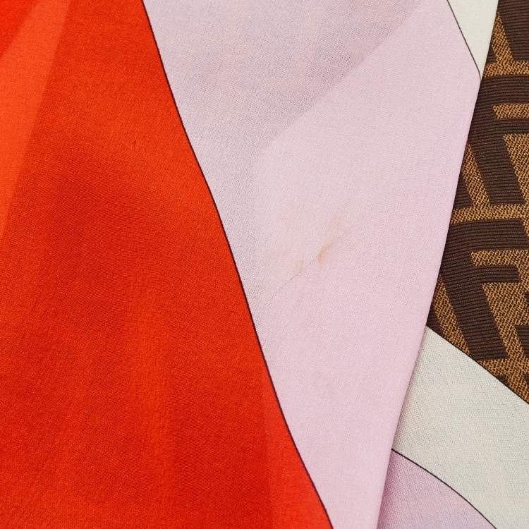 Pre Owned Fendi Multicolor FF Print Silk Stole 
