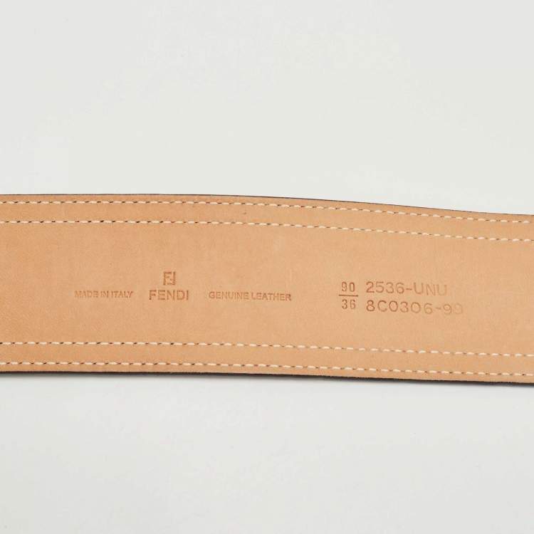 مملوكة مسبقًا Fendi Black Patent Leather Wide Buckle Belt 90CM