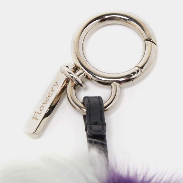 Pre Owned Fendi Multicolor Fox Fur and Leather Mawhawk Monster Bag Charm
