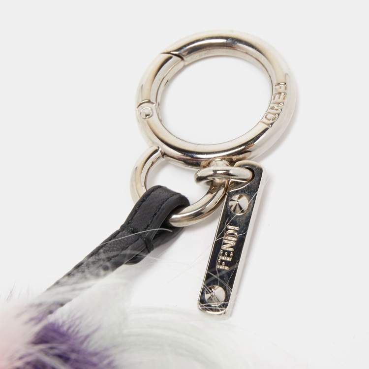 Pre Owned Fendi Multicolor Fox Fur and Leather Mawhawk Monster Bag Charm