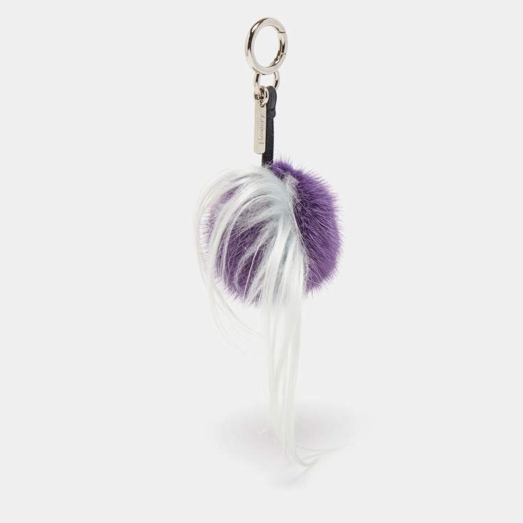 Pre Owned Fendi Multicolor Fox Fur and Leather Mawhawk Monster Bag Charm