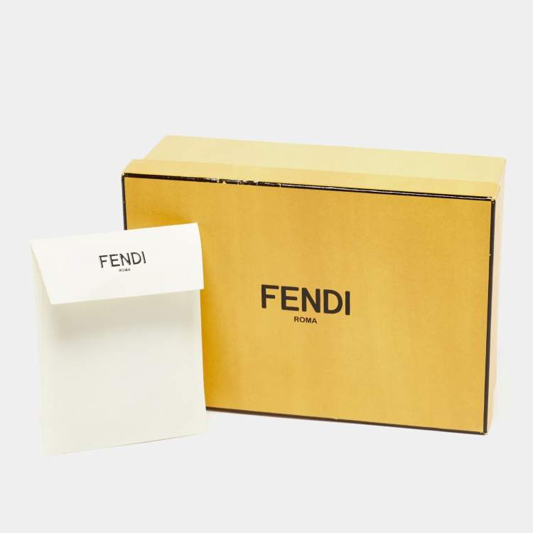 Pre Owned Fendi Taupe Leather Studded Strap You Shoulder Bag Strap