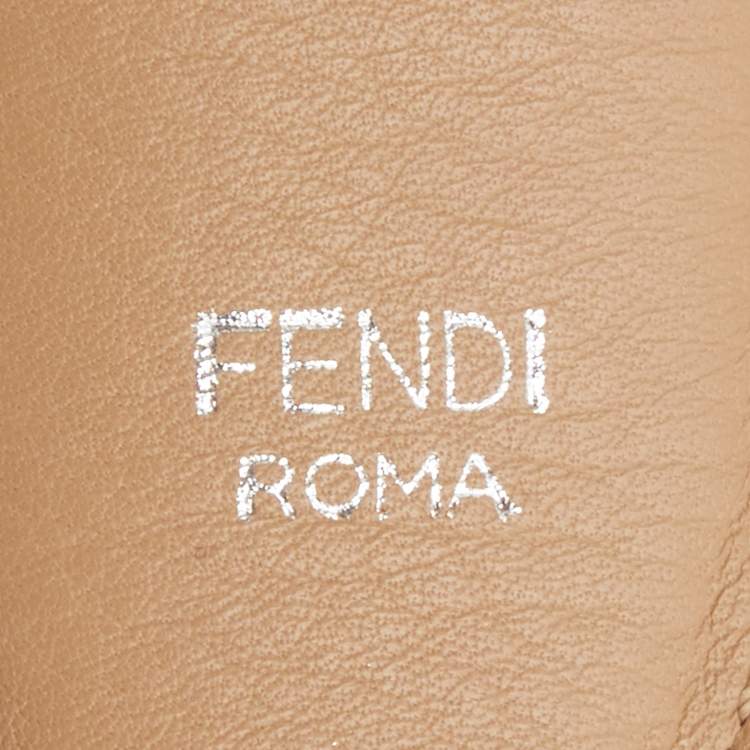 Pre Owned Fendi White Leather Studded Strap You Shoulder Bag Strap