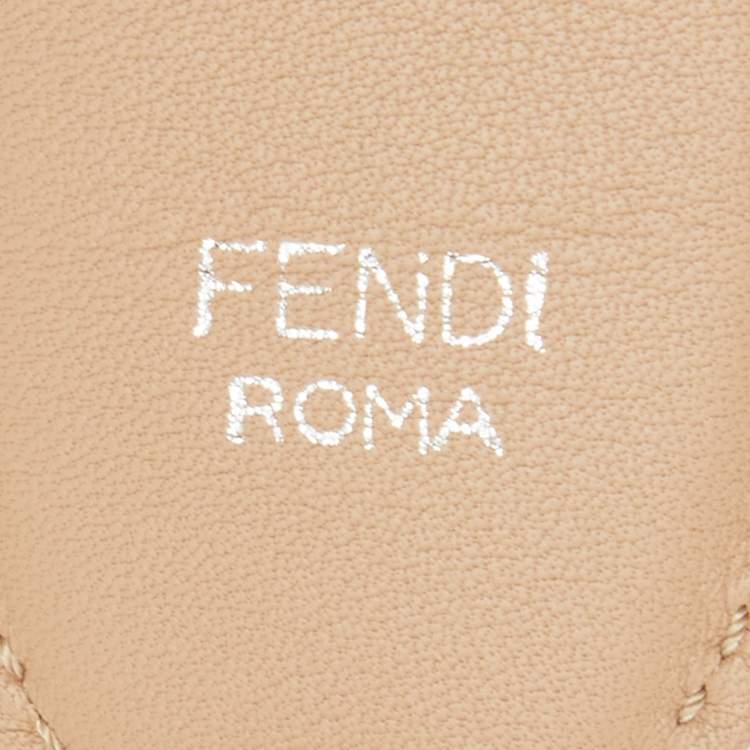 Pre Owned Fendi White Leather Studded Strap You Shoulder Bag Strap