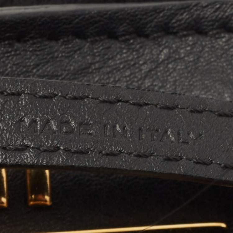 Pre Owned Fendi  Black Leather and Fox Fur Hypnoteyes Bag Charm 