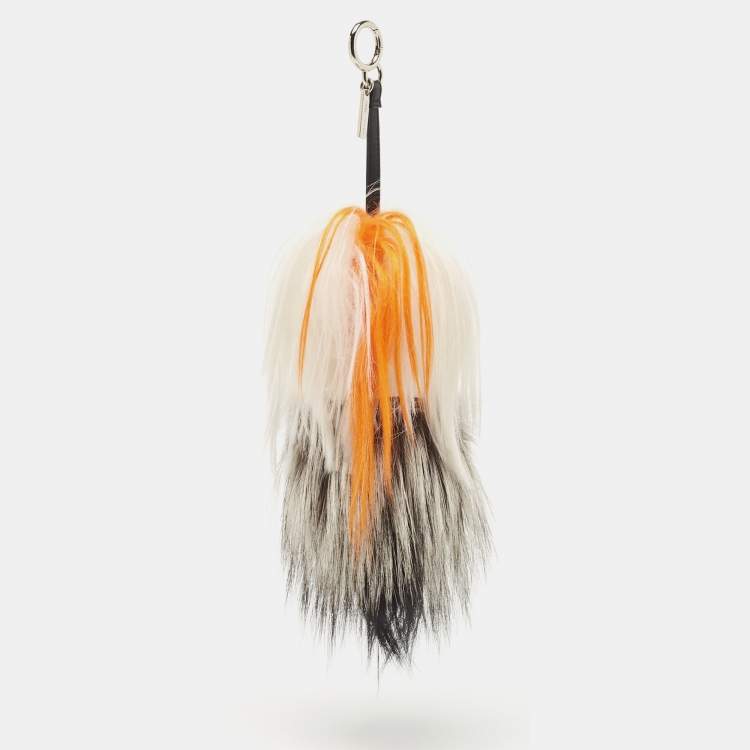 Pre Owned Fendi Multicolor Mink & Fox Fur Karlito Bag Charm